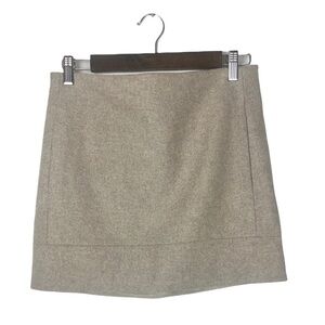 J. Crew Factory Light Brown Tan Double Serge Mini Wool Skirt 2